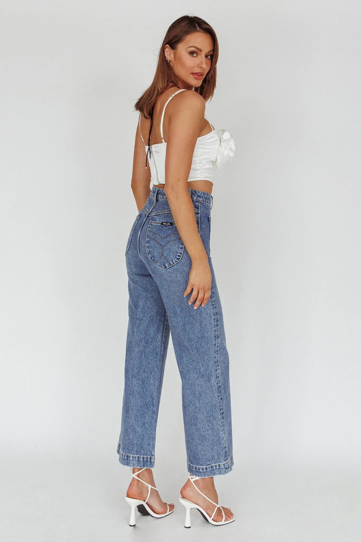 Romina Rose Bust Crop Top Ivory
