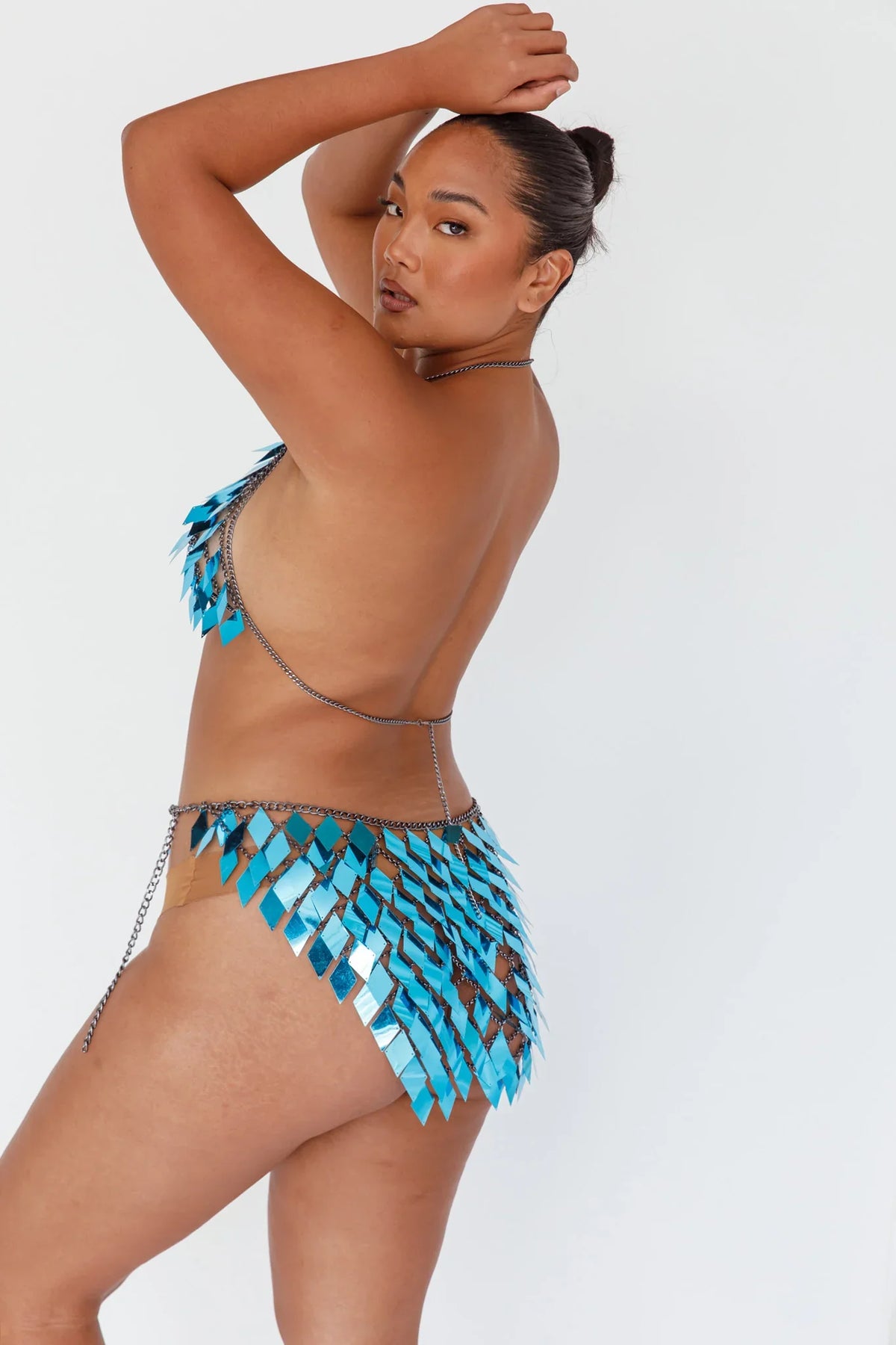 River Festival Shiny Sequins 2 Piece Set Blue