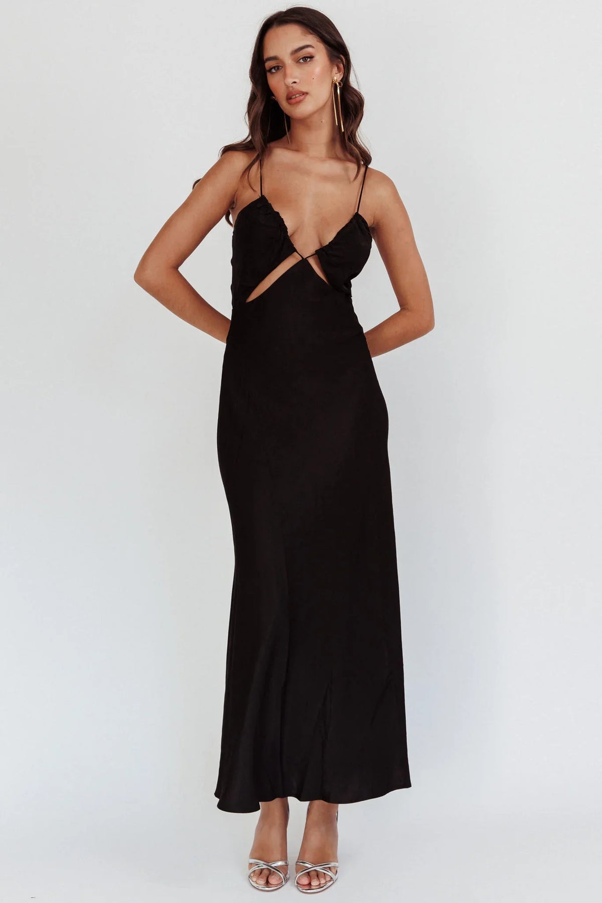 Casa Nova Cut-Out String Dress Black
