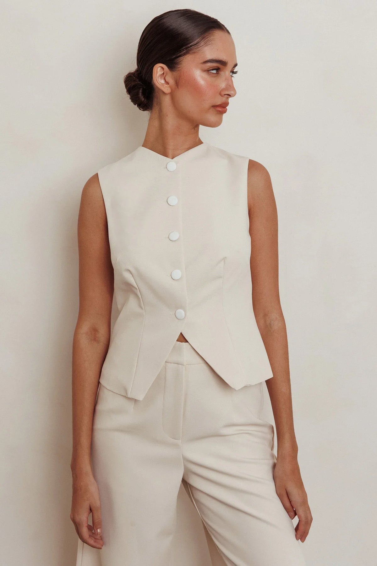 Consideration Sleeveless Vest Top Beige