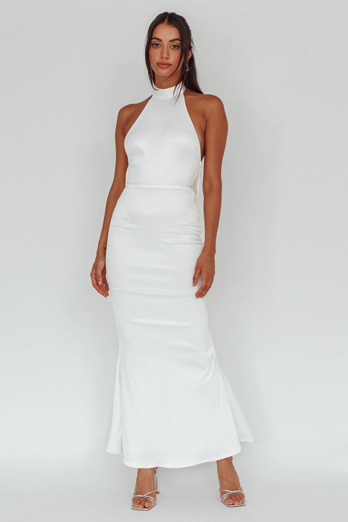 Fifth Avenue Bow Back Maxi Dress White