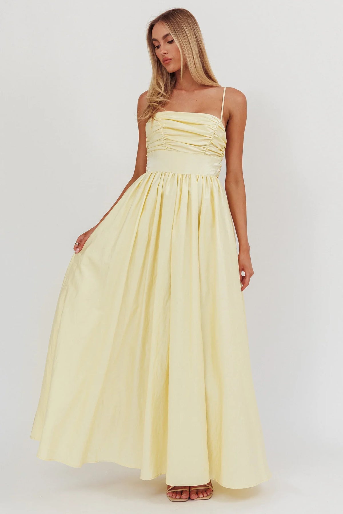 Love Songs Back Bow Maxi Dress Butter