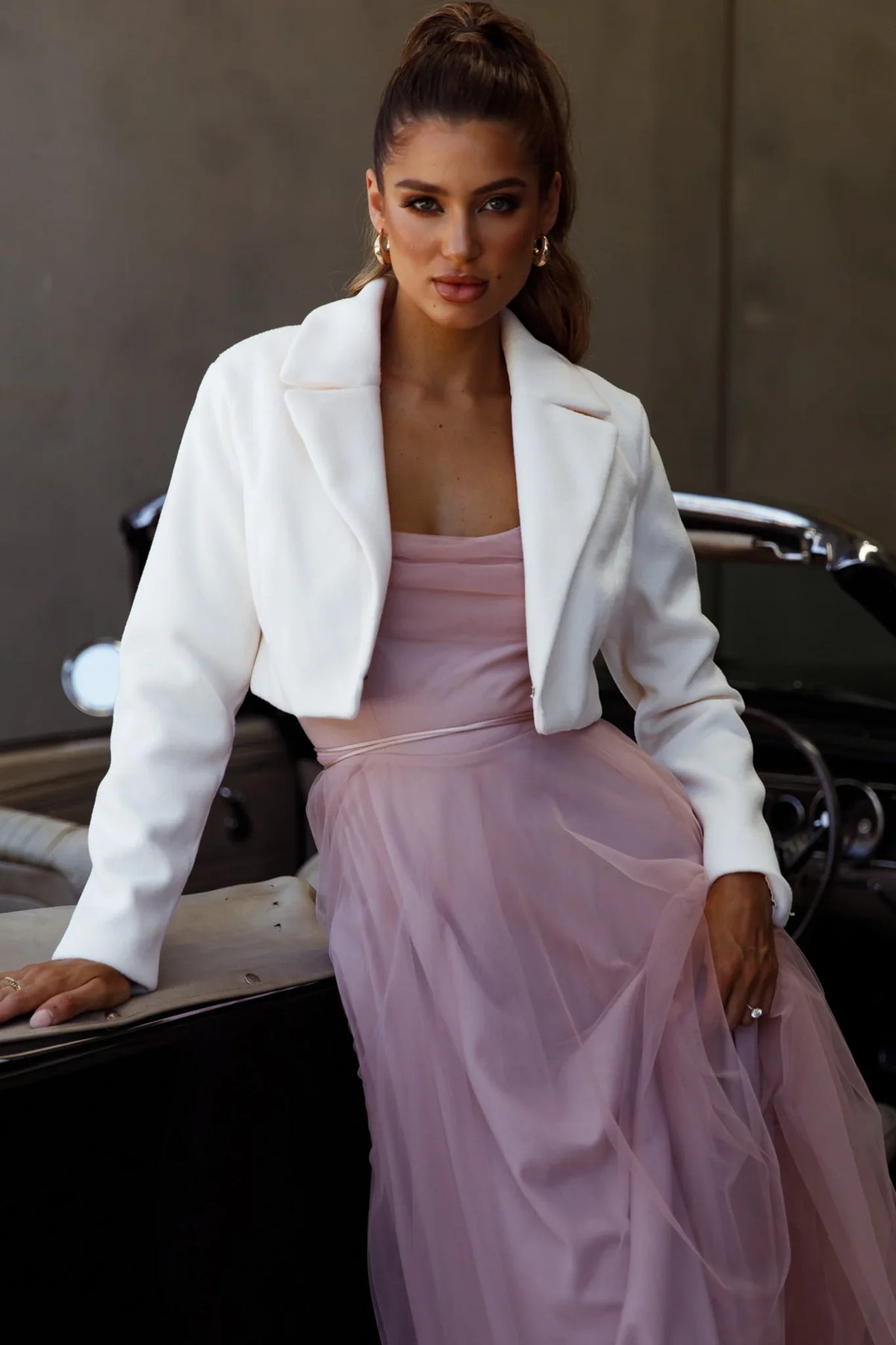 Tres Jolie Crop Jacket White