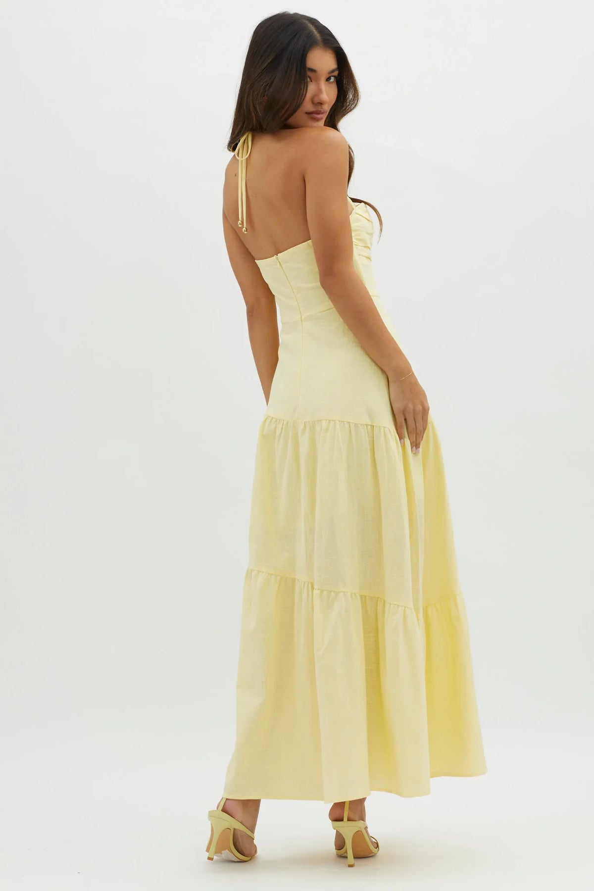 Bondi Rose Decoration Maxi Dress Lemon