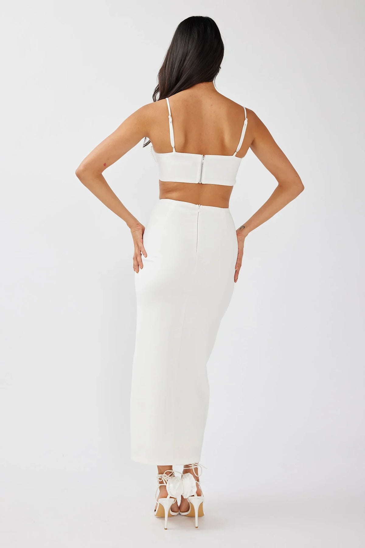 Next To You Thigh Split Skirt White