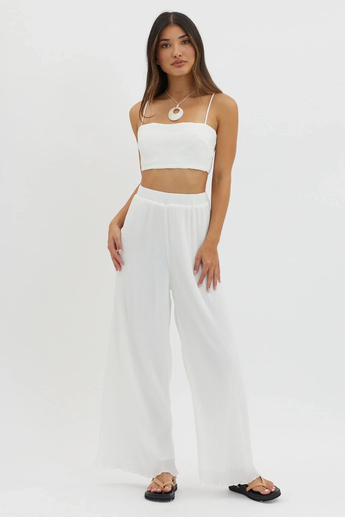 Light Energy Tie Back Crop Top White
