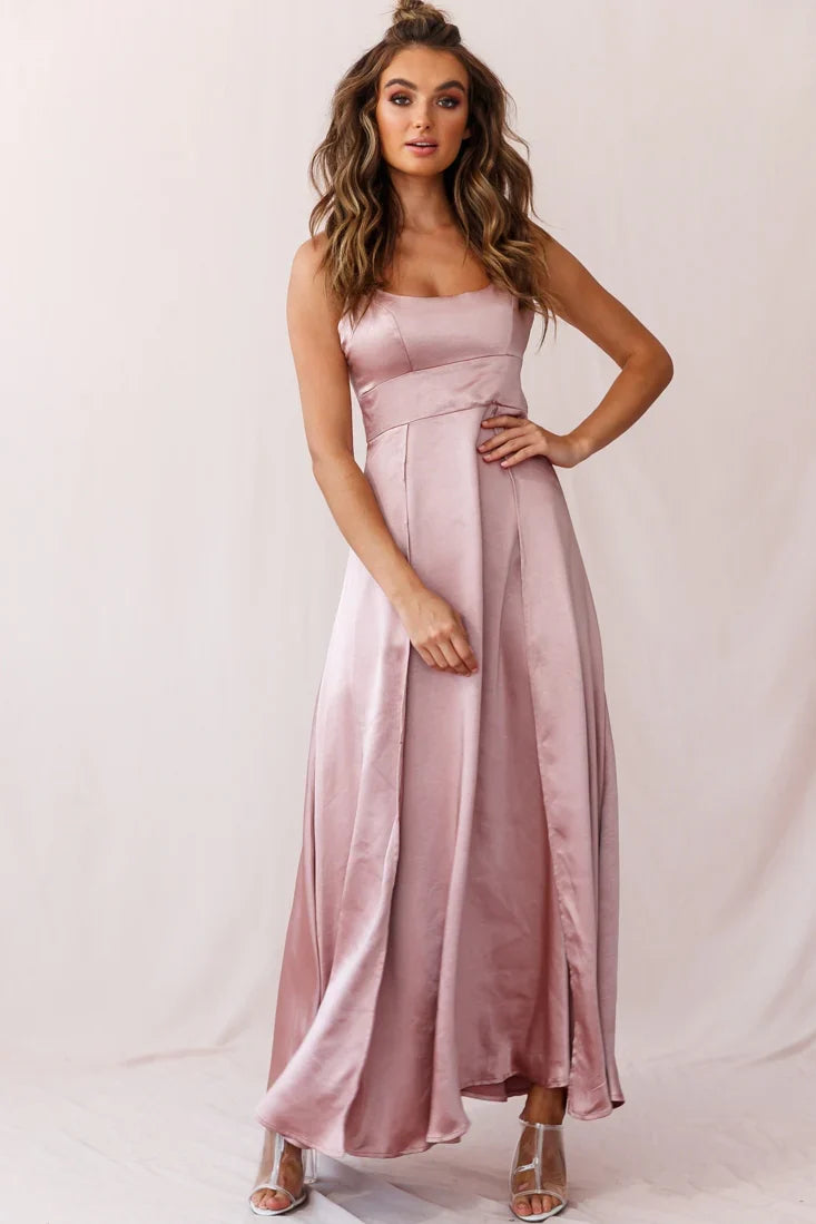 Joanne Empire Waist Maxi Dress Rose Gold