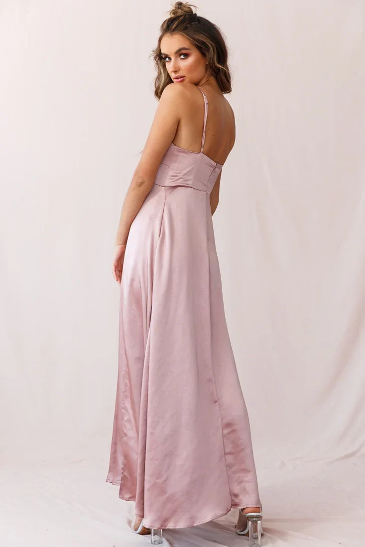 Joanne Empire Waist Maxi Dress Rose Gold