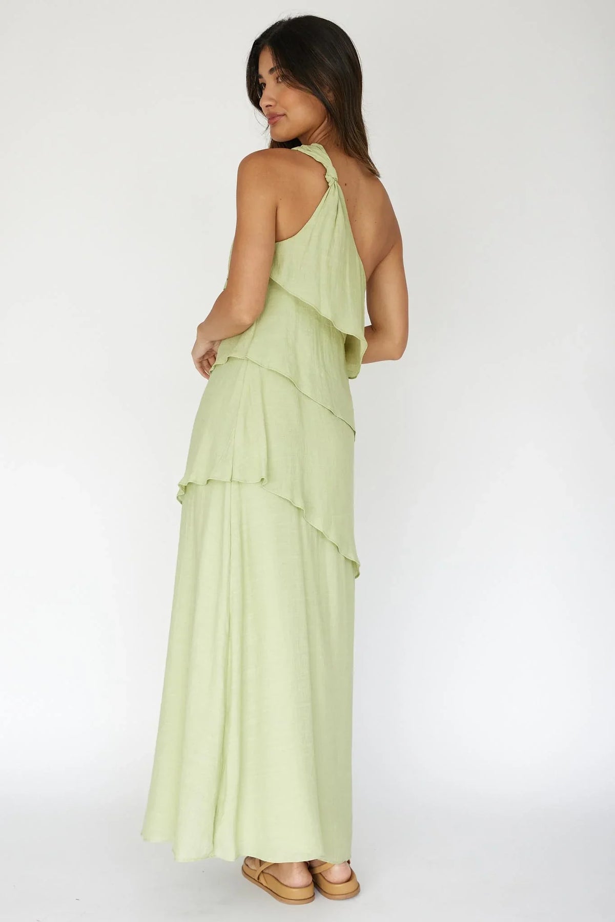 Delwyn One-Shoulder Maxi Dress Sage