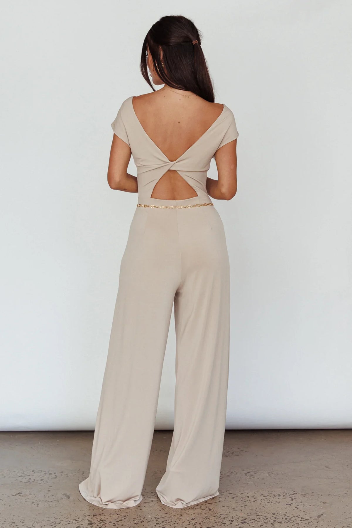 Lucinda Twist Back Jumpsuit Oat