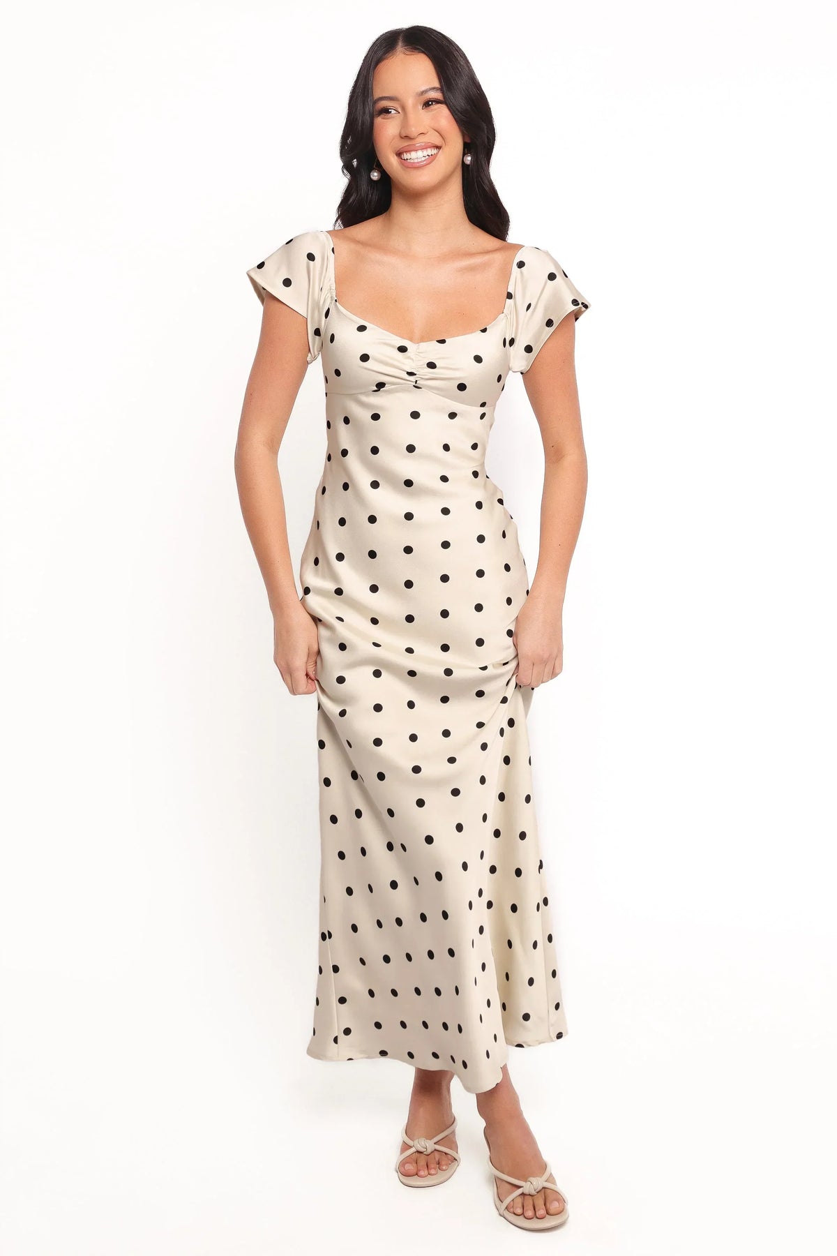 Elke Maxi Dress - Black Dot